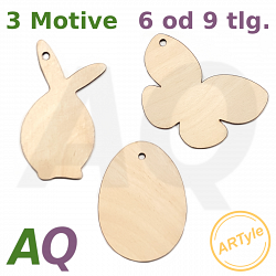 Pendant spring and Easter motifs<br>wood nature